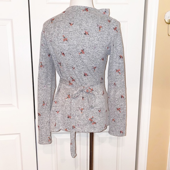 Altar’d State Floral Embroidered Wrap Sweater - Picture 4 of 5